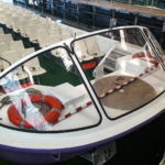 Flexigard polycarbonate windscreen for touring boats